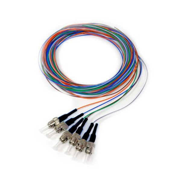 6 Fiber Pigtail, ST/UPC, 900 µm, 50 µm OM3-4, 3m